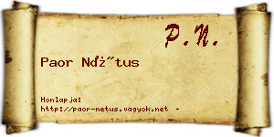 Paor Nétus névjegykártya